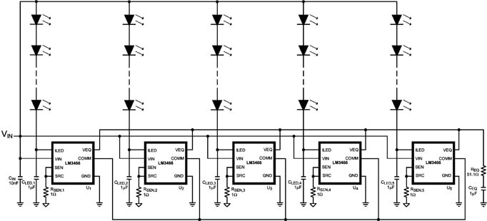 Aimed at lighting systems that require multiple strings of LEDs Image of Aimed at lighting systems that require multiple strings of LEDs