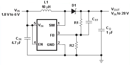 Texas Instruments integrated boost converters TPS61040/41 Texas InstrumentsのTPS61040/41