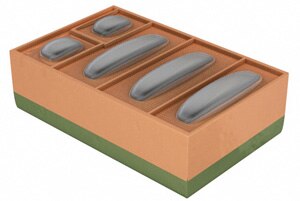 The mounting side of a GaN FET The mounting side of a GaN FET