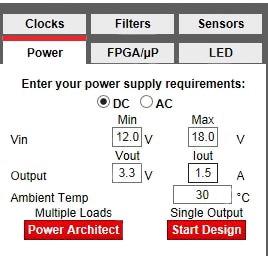 WEBENCH Designer tool parameters Image of WEBENCH Designer tool parameters