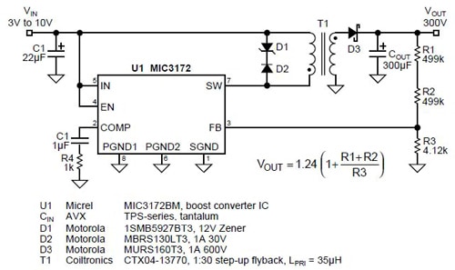 A boost flyback charger circuit 反激式升压充电器电路图