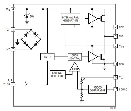 Piezoelectric energy harvesting system Diagram of piezoelectric energy harvesting system