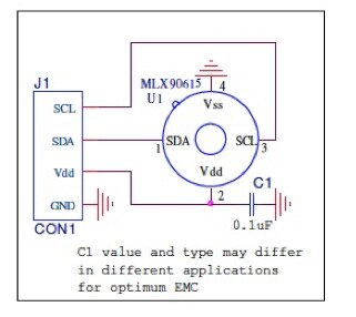 Melexis MLX90615 A functional diagram of the Melexis MLX90615