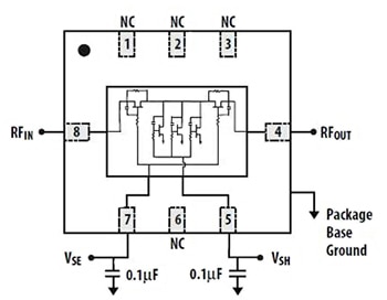 Avago AMMP-6640 DC to 40 GHz variable attenuator Diagram of Avago AMMP-6640 DC to 40 GHz variable attenuator