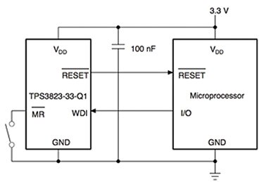 Texas Instruments TPS3823-33 IC Diagram of Texas Instruments TPS3823-33 IC
