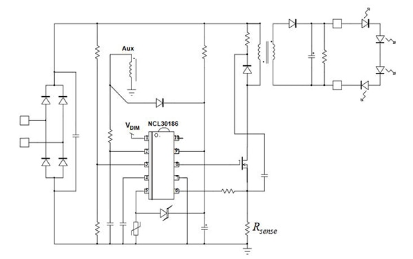 NCL30186 from ON Semiconductor Diagram of NCL30186 from ON Semiconductor