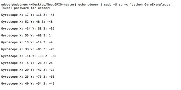 Screen capture of GyroExample.py code running Screen capture of GyroExample.py code running