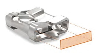 Flared lead-in and milled surface Image of flared lead-in and milled surface