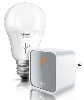 OSRAM LIGHTIFY is controlled via a gateway which connects to the home’s Wi-Fi router. OSRAM LIGHTIFY is controlled via a gateway which connects to the home’s Wi-Fi router.
