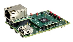 Microchip’s DM320010 evaluation board for the PIC32MZDA MCU family Image of Microchip’s DM320010 evaluation board for the PIC32MZDA MCU family