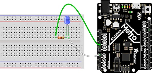 Metro M0 Express board's A0 analog output Image of Metro M0 Express board's A0 analog output
