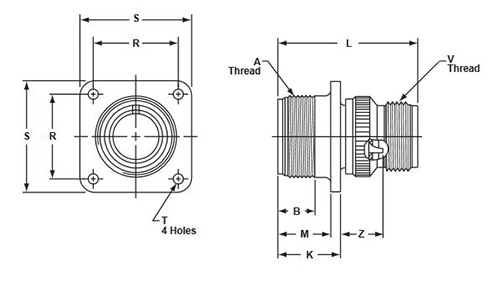 Amphenol circular connectors Representational drawing of Amphenol circular connectors