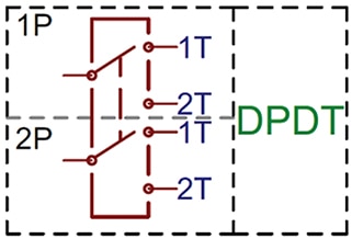 DPDT circuit diagram Image du schéma de circuit DPDT