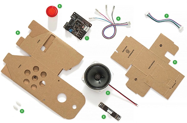 Raspberry Pi 3 with the Seeed Technology Google AIY voice kit Image of Raspberry Pi 3 with the Seeed Technology Google AIY voice kit