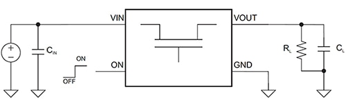 Basic load switch a four-terminal device Diagram of basic load switch a four-terminal device