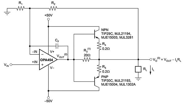 Using external output transistors (click to enlarge) Diagram of using external output transistors (click to enlarge)