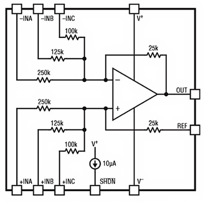 Analog Devices LT1997-2 amplifier Diagram of Analog Devices LT1997-2 amplifier
