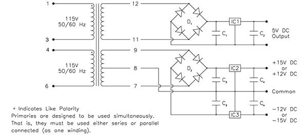 Signal Transformer 14A-30-512 features 115/230 volt input แผนผังของตัวแปลงสัญญาณ 14A-30-512 มีอินพุต 115/230 โวลต์