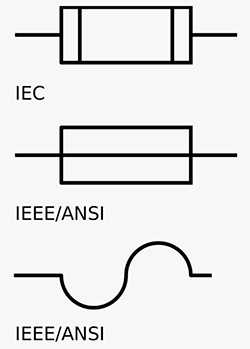 Several schematic symbols for fuses Diagram of several schematic symbols for fuses