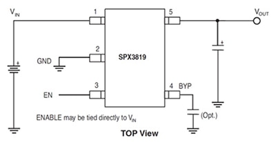 MaxLinear SPX3819 3.3 volt linear regulator Diagram of MaxLinear SPX3819 3.3 volt linear regulator