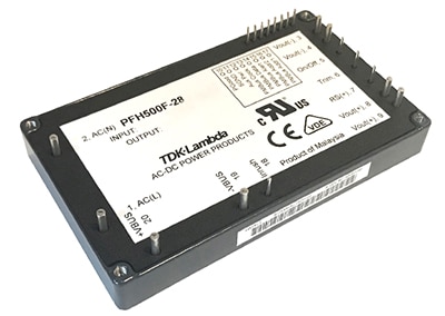 TDK Lambda PFH500F series of AC-DC power converters Image of TDK-Lambda PFH500F series of AC-DC power converters