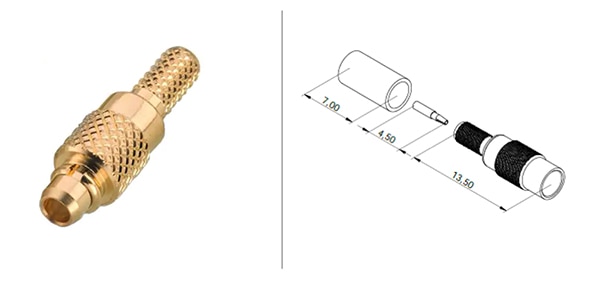 Würth Elektronik 66046011210320 MMCX plug Immagine della spina MMCX 66046011210320 di Würth Elektronik