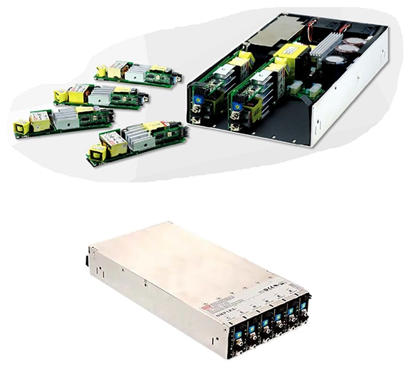 Mean Well NMP1K2 six-channel, forced air (fan) cooled chassis Image of MEAN WELL NMP1K2 six-channel, forced air (fan) cooled chassis