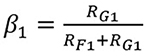 β1 = RG1 / RF1 + RG1 Equation 5