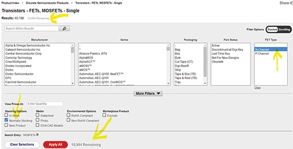 Normally Stocking N-Channel FET Type Image du type de FET à canal N normalement stocké
