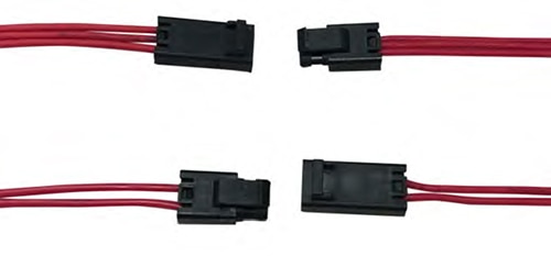 Amphenol ICC FLH series with three-wire FLH-P31-00 rectangular housing receptacle תמונה של סדרת Amphenol ICC FLH, שקע שלושה מגעים ובית מחבר מלבני FLH-P31-00