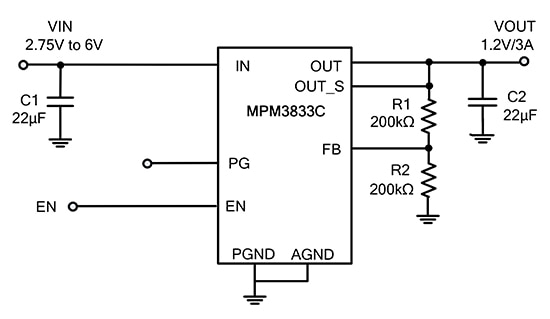 Monolithic Power Systems MPM3833C DC/DC module Diagram of Monolithic Power Systems MPM3833C DC/DC module