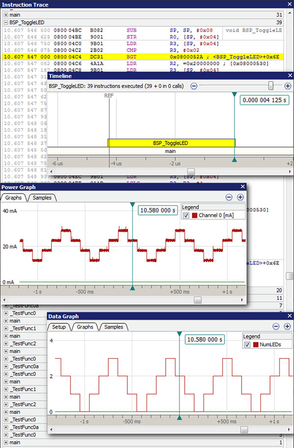 SEGGER Ozone can be used to trace variables through the J-Link Image of SEGGER Ozone can be used to trace variables through the J-Link