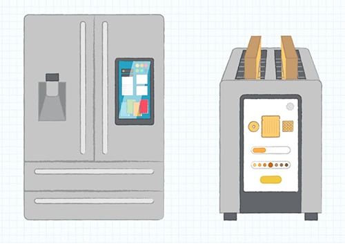 Smart appliances include refrigerators with high-definition displays  Examples of smart appliances include refrigerators with high-definition displays