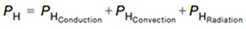 PH = PHConduction + PHConvection + PHRadiation Équation 4