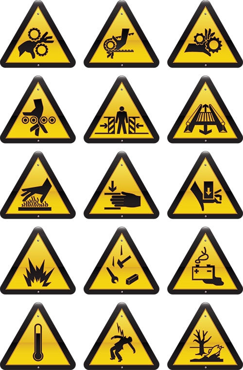Standardized safety signage Image of standardized safety signage