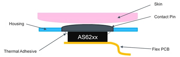 Flex PCB and thermal adhesive Schéma du circuit imprimé flexible et de l'adhésif thermique