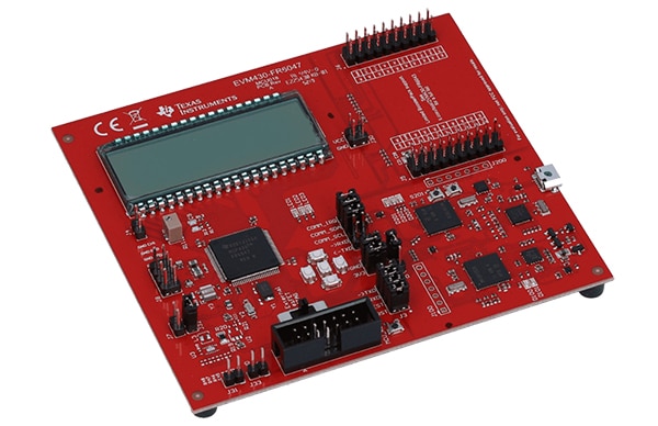 Texas Instruments EVM430-FR6047 can be used to evaluate the performance of the MSP430FR6047  Image de l'EVM430-FR6047 de Texas Instruments pouvant être utilisé pour évaluer les performances du MSP430FR6047