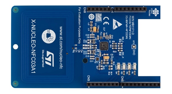 STMicroelectronics X-NUCLEO-NFC03A1 card reader eval board Image of STMicroelectronics X-NUCLEO-NFC03A1 card reader eval board