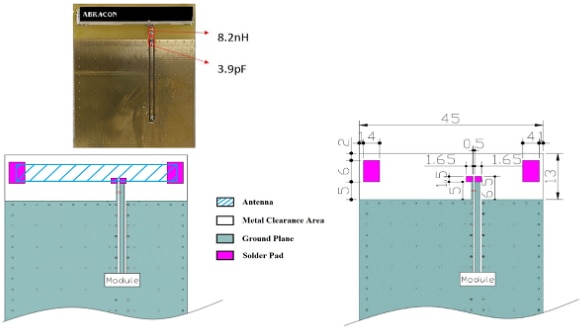 Abracon ACR4006X-EVB evaluation board Diagram of Abracon ACR4006X-EVB evaluation board