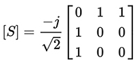 Scattering matrix (S matrix) for the Wilkinson power divider Image of scattering matrix (S matrix) for the Wilkinson power divider