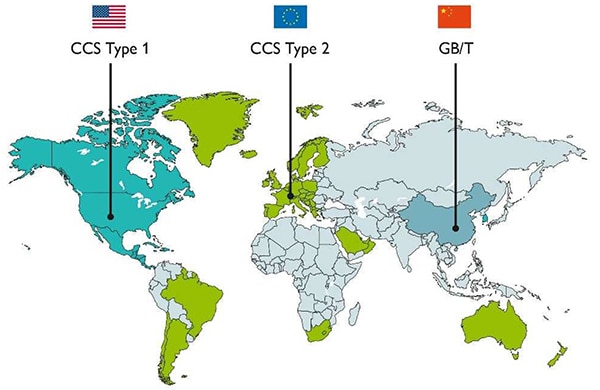 EV charging standards have been developed on a regional basis Image of EV charging standards have been developed on a regional basis