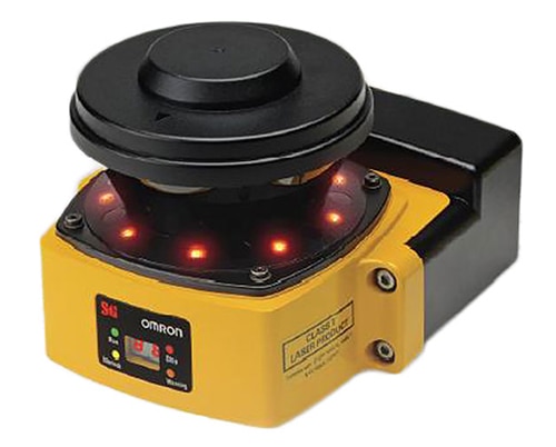 Omron safety scanner has a safety radius of up to 4 m Image d'un scanner de sécurité d'Omron ayant un rayon de sécurité jusqu'à 4 m