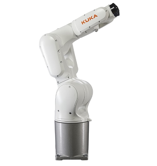 KUKA six-axis articulated robot with a pose repeatability of ±0.02 Image du robot articulé à six axes de KUKA avec répétabilité de pose de ±0,02 mm