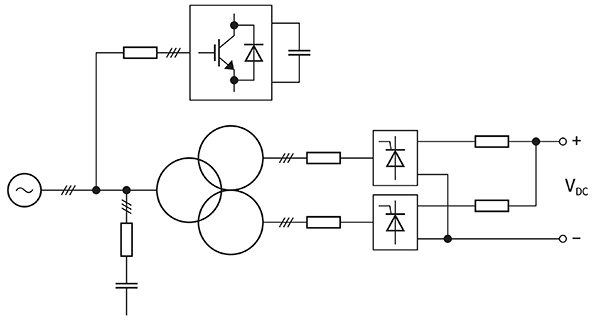 Infineon Technology multi-pulse rectifier based on thyristors Diagram of Infineon Technology multi-pulse rectifier based on thyristors