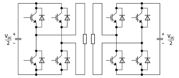 DAB converter performs voltage step-down Diagram of DAB converter performs voltage step-down
