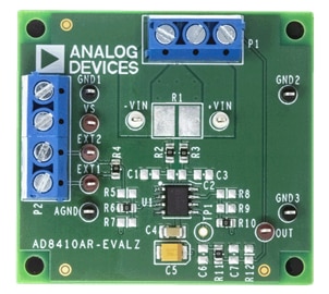 ADI's AD8410AR-EVALZ evaluation board Image of ADI's AD8410AR-EVALZ evaluation board