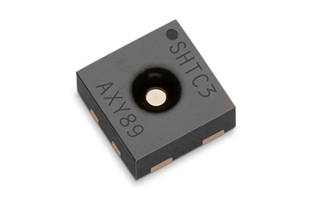 Sensirion SHTC3-TR-10KS environmental monitoring device Image of Sensirion SHTC3-TR-10KS environmental monitoring device