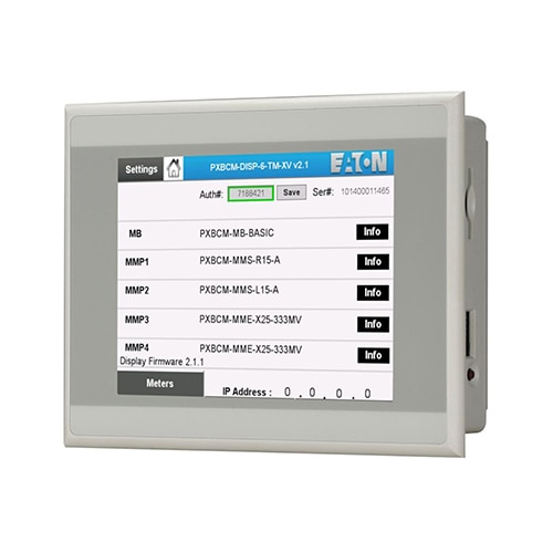 Eaton PXBCM-DISP-6-XV touchscreen display Image of Eaton PXBCM-DISP-6-XV touchscreen display