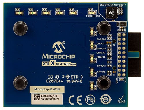 Microchip’s AC164161 QT8 Xplained Pro board