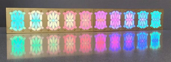 Early 10-character implementation of modern interpretation of 21-segment Victorian displays